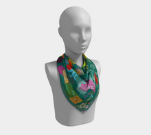 Scarf - "Flowers and Tigers and Bubbly! Oh My!" in Teal