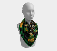 silk scarf - champagne in black