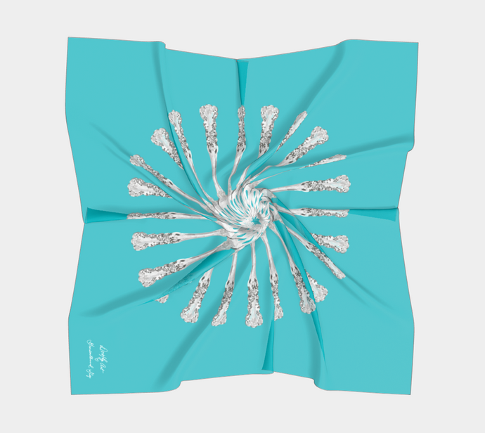 Grandmillennial Shop Scarf - Tiffany Blue