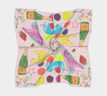 Scarf - "Flowers and Tigers and Bubbly! Oh My!" in Light Pink