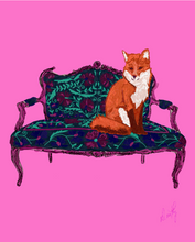 Fox on Furniture Art Print - various backgrounds