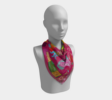Scarf - "Flowers and Tigers and Bubbly! Oh My!" in Fuschia Hot Pink
