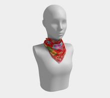 Scarf - "Flowers and Tigers and Bubbly! Oh My!" in Fire Engine Red