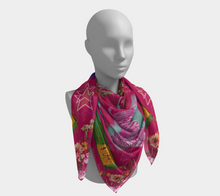 Scarf - "Flowers and Tigers and Bubbly! Oh My!" in Fuschia Hot Pink