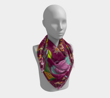 Scarf - "Flowers and Tigers and Bubbly! Oh My!" in Plum