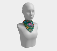 Scarf - "Flowers and Tigers and Bubbly! Oh My!" in Teal