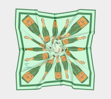 silk scarf - champagne in mint green