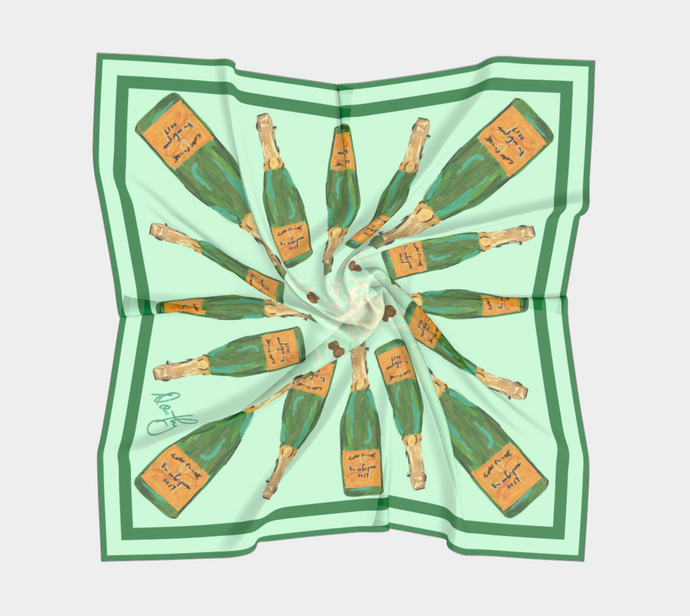 silk scarf - champagne in mint green