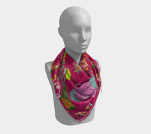Scarf - "Flowers and Tigers and Bubbly! Oh My!" in Fuschia Hot Pink