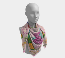Scarf - "Flowers and Tigers and Bubbly! Oh My!" in Light Pink