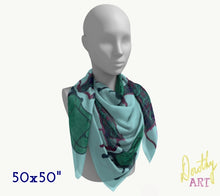 Silk Scarf - Settee & Balloon Chair Furniture in Blue