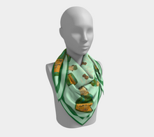 silk scarf - champagne in mint green