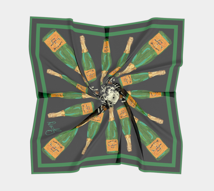 silk scarf - champagne in black