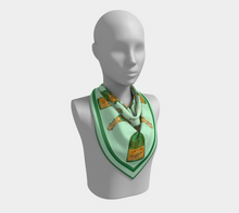 silk scarf - champagne in mint green