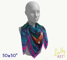 Silk Scarf - Foxes on Furniture & Hares on Chairs