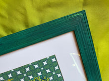 Hand Painted Framed Peacock Fine Art Print - various backgrounds