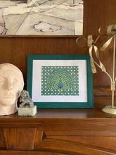 Hand Painted Framed Peacock Fine Art Print - various backgrounds