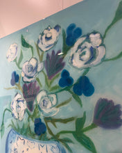 Your City Blue and White Ginger Jar Floral Oil Painting