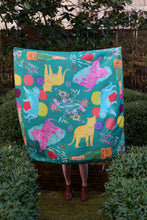 Scarf - "Flowers and Tigers and Bubbly! Oh My!" in Teal