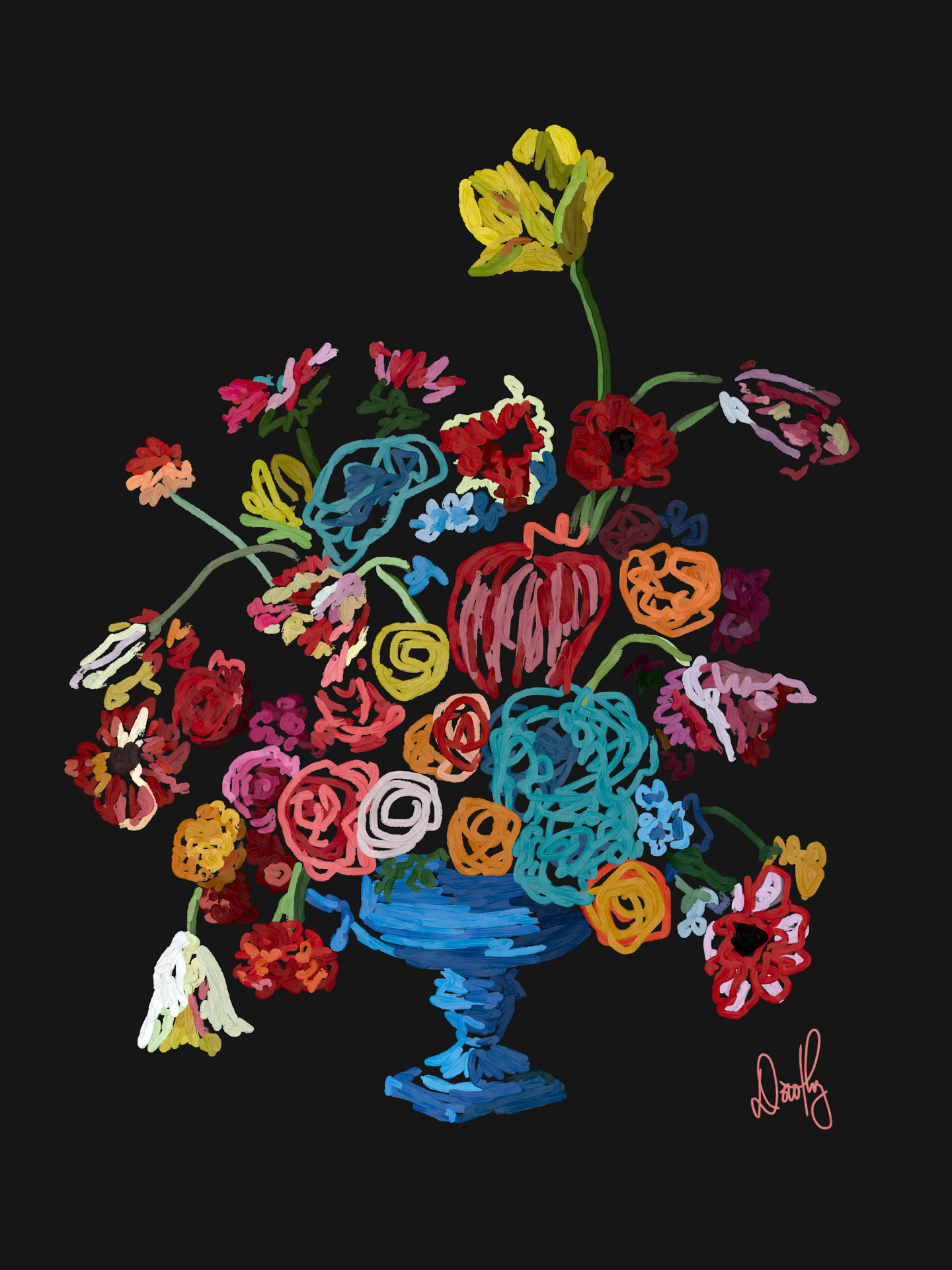 Budding Possibilities in Blue - Dark