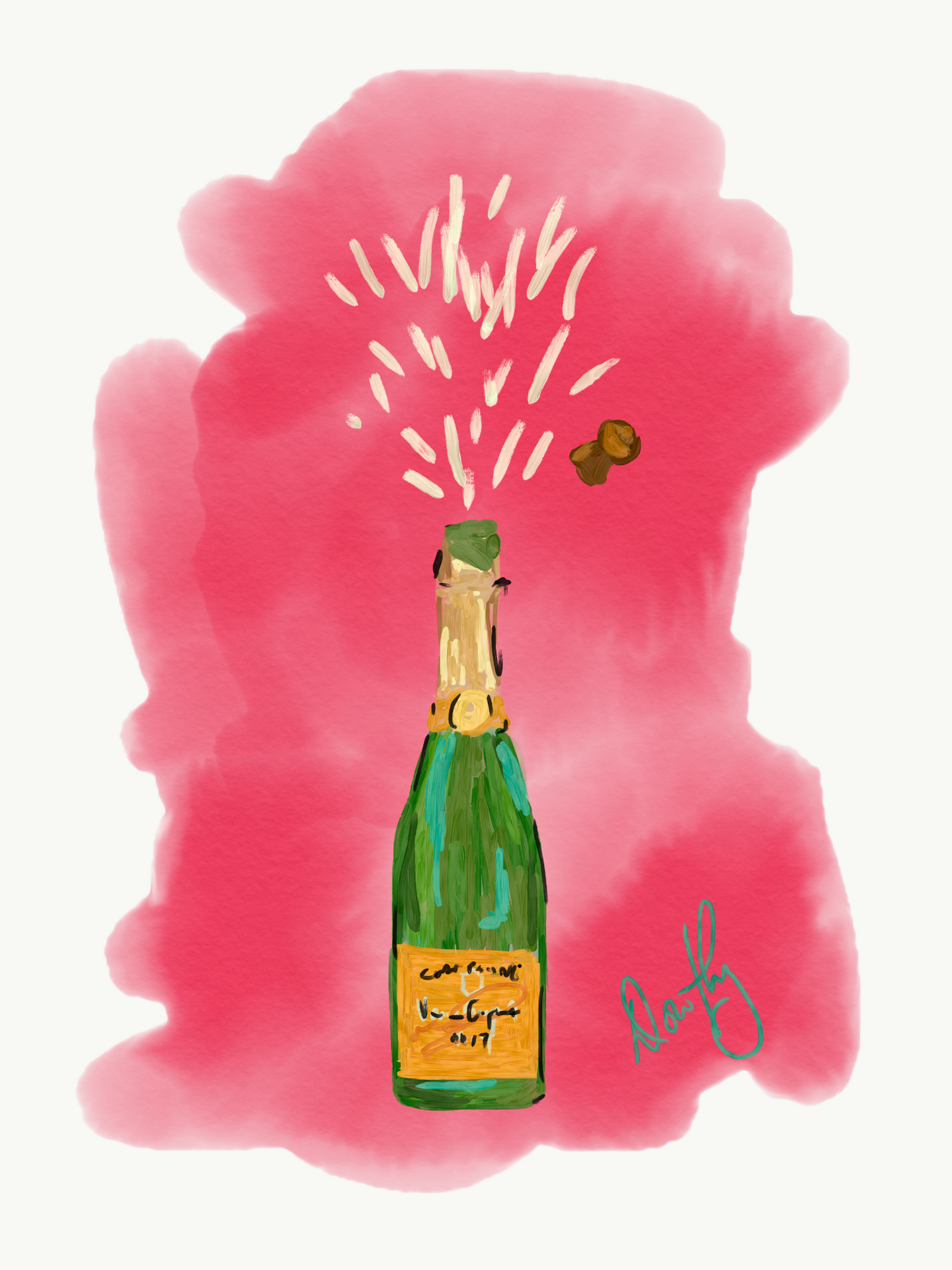 Veuve Clicquot - Abstract Watercolor Pop