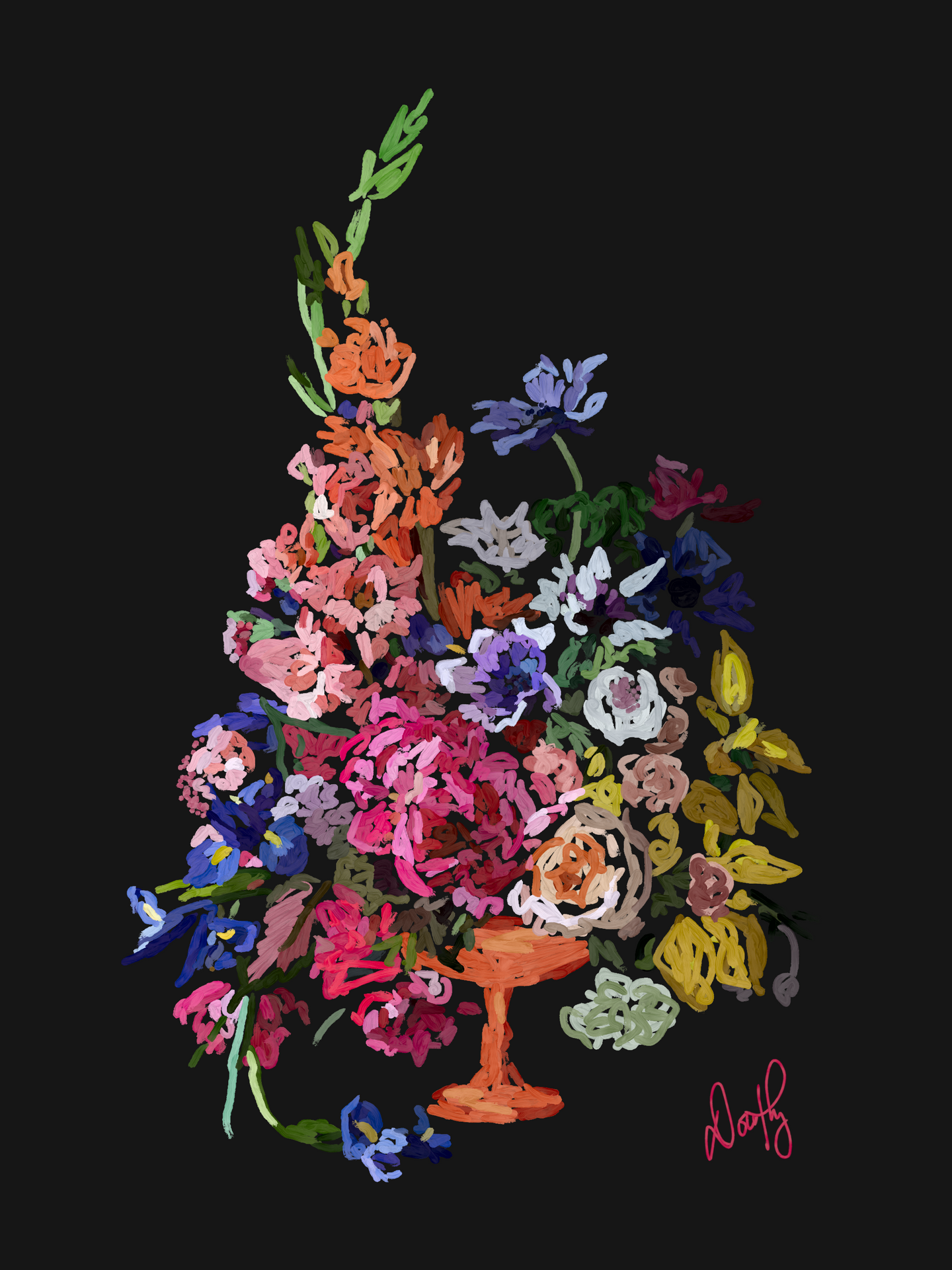 Budding Possibilities in Orange - Dark