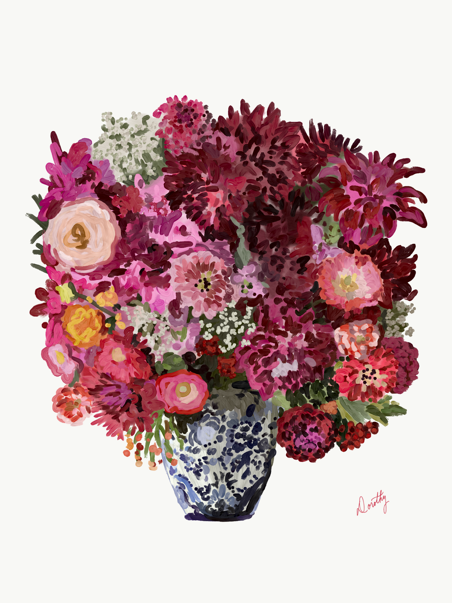 Summer Brights Floral Blue and White