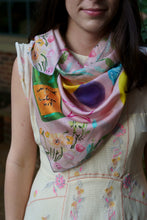 Scarf - "Flowers and Tigers and Bubbly! Oh My!" in Light Pink
