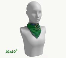 Silk Scarf - Peacock in Kelly Green