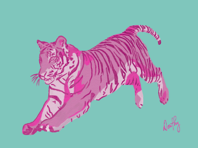Tiger in Pink Wall Art