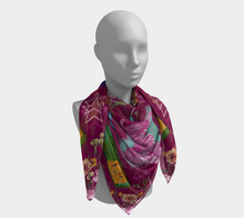 Scarf - "Flowers and Tigers and Bubbly! Oh My!" in Plum