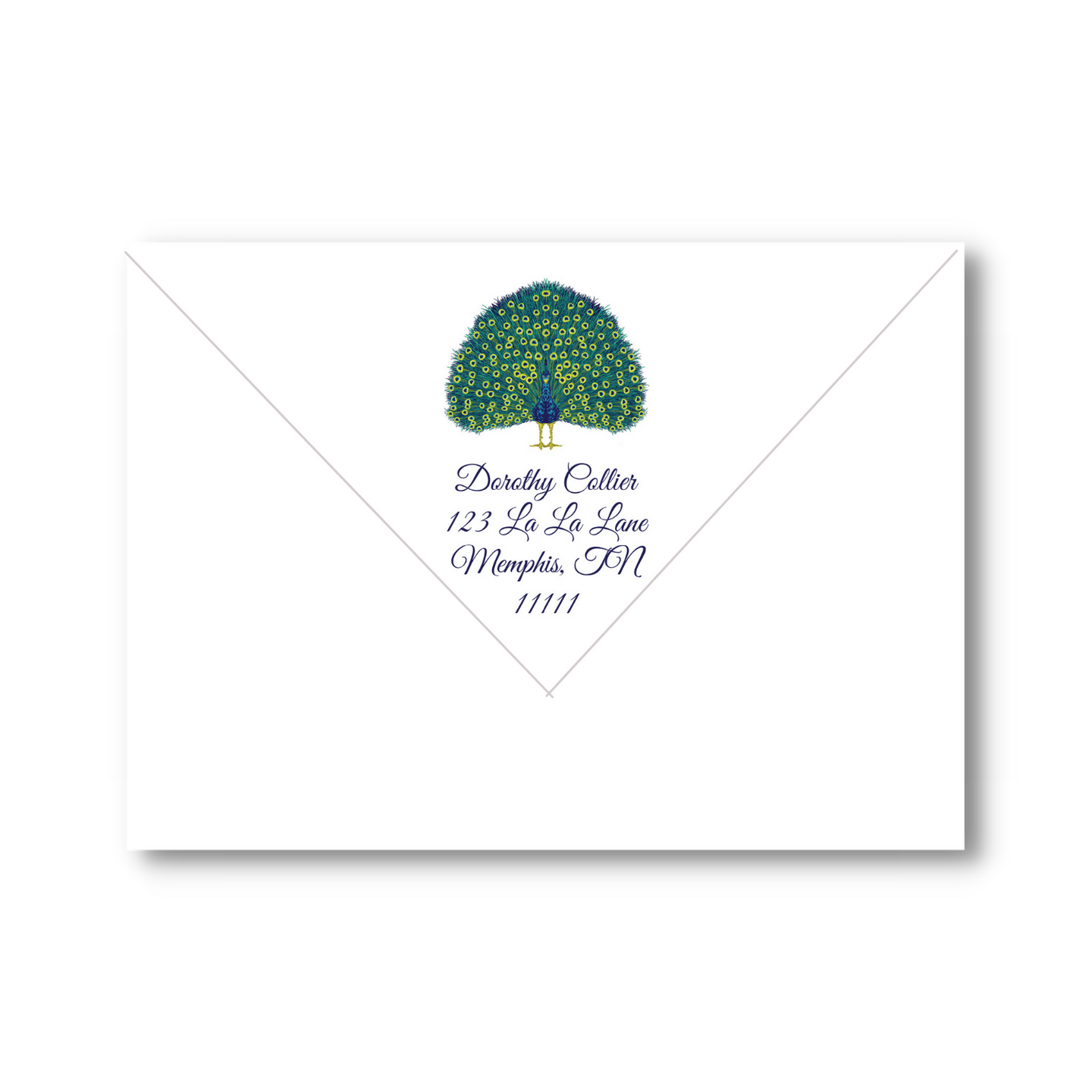 peacock - envelopes - address printing
