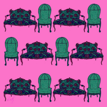 Silk Scarf - Settee & Balloon Chair Furniture in Pink