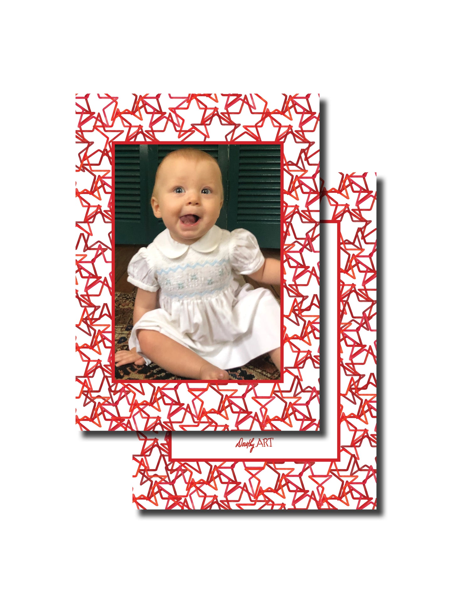 star in red holiday card