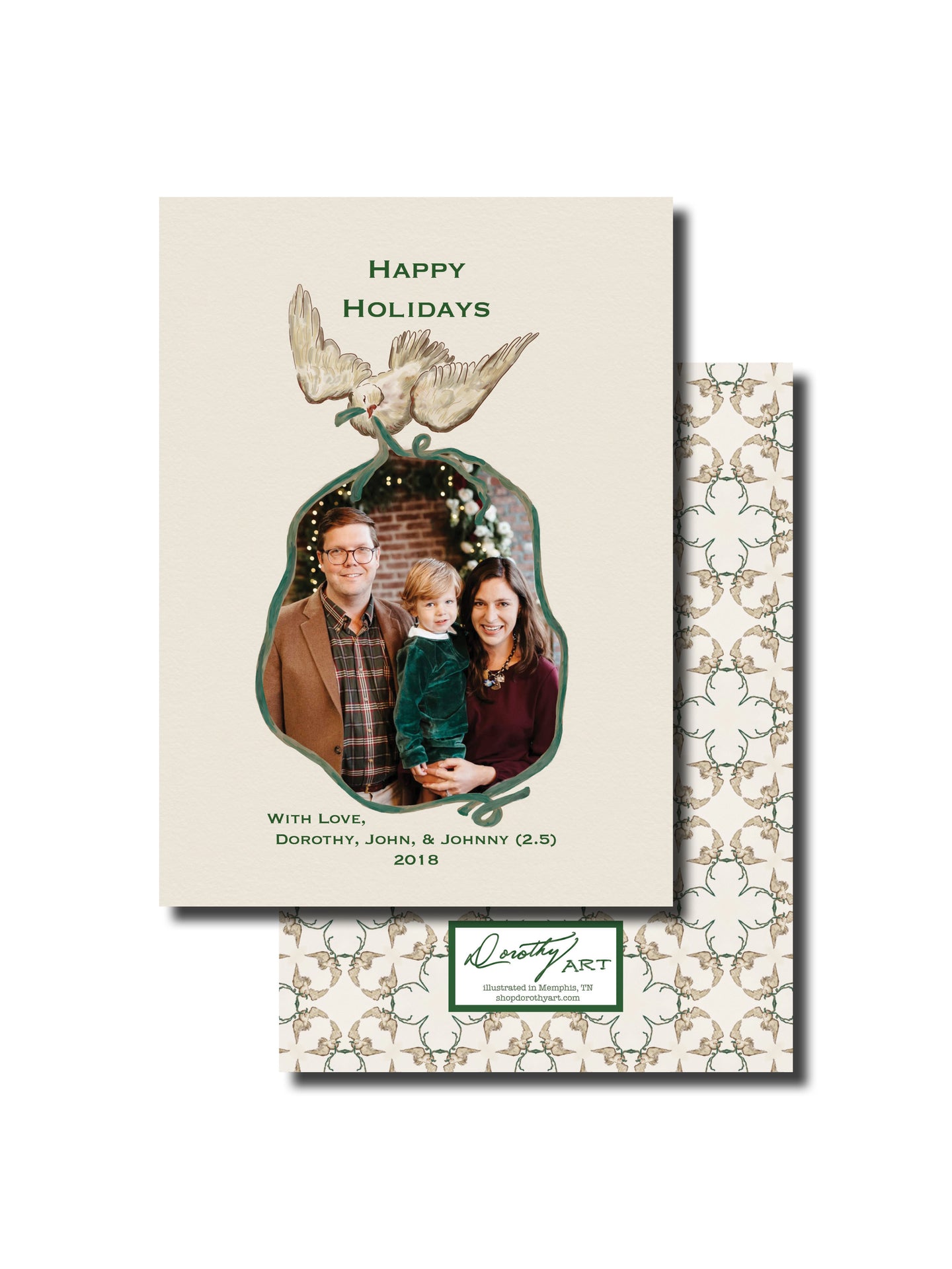 dove green holiday card