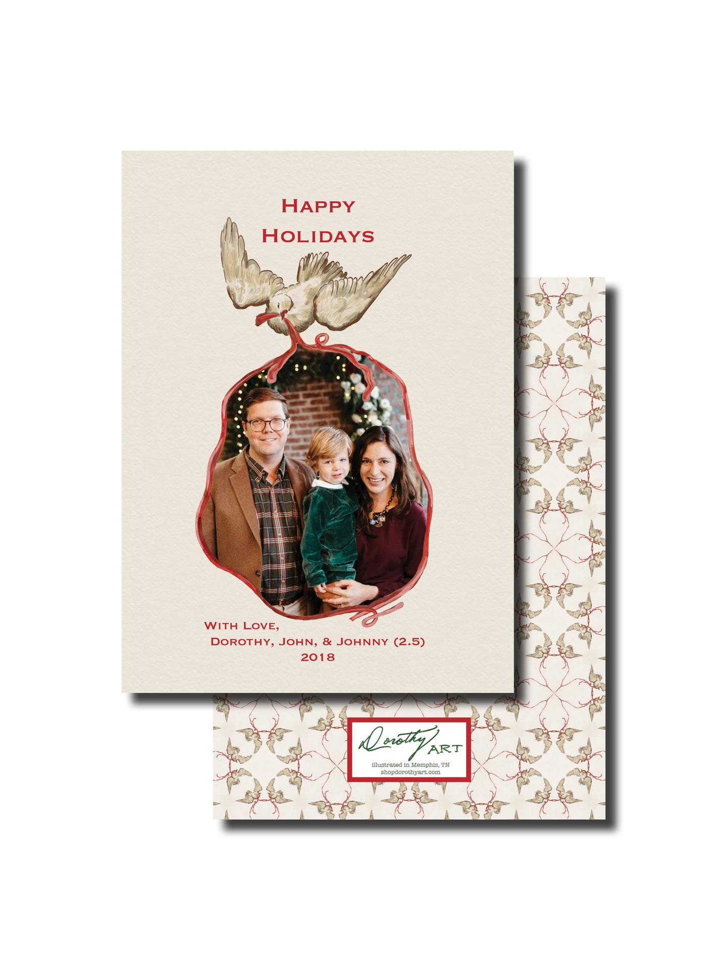 dove red holiday card