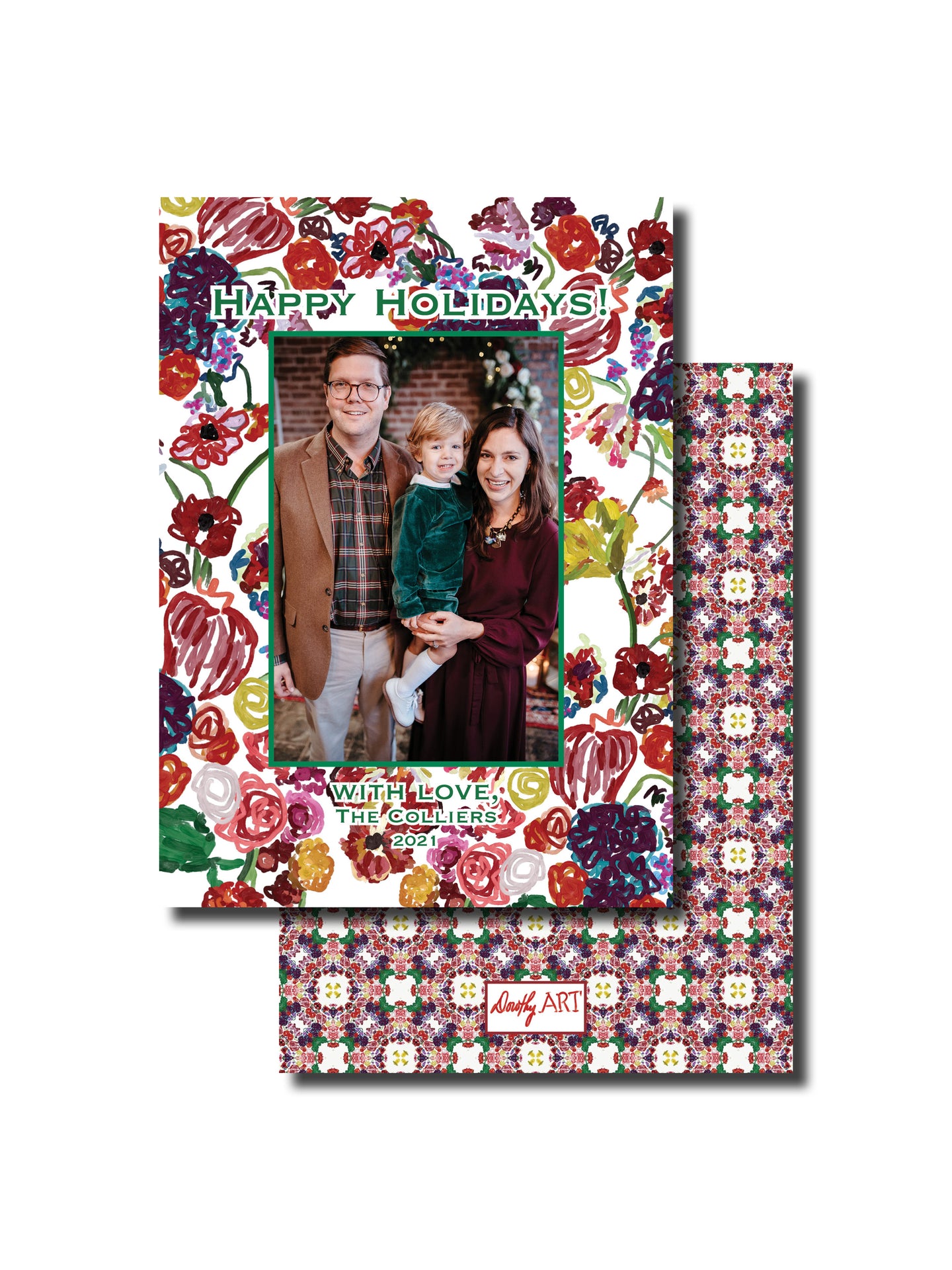 florals bright holiday card