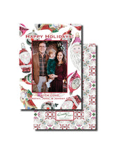 ornament holiday card with border illustration