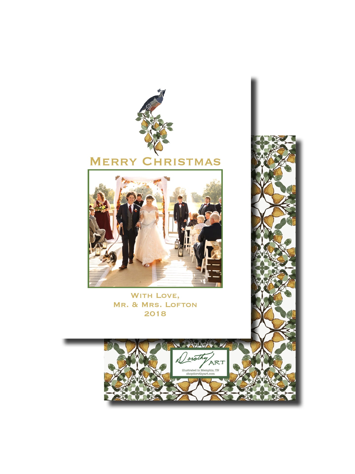 partridge and pear holiday card