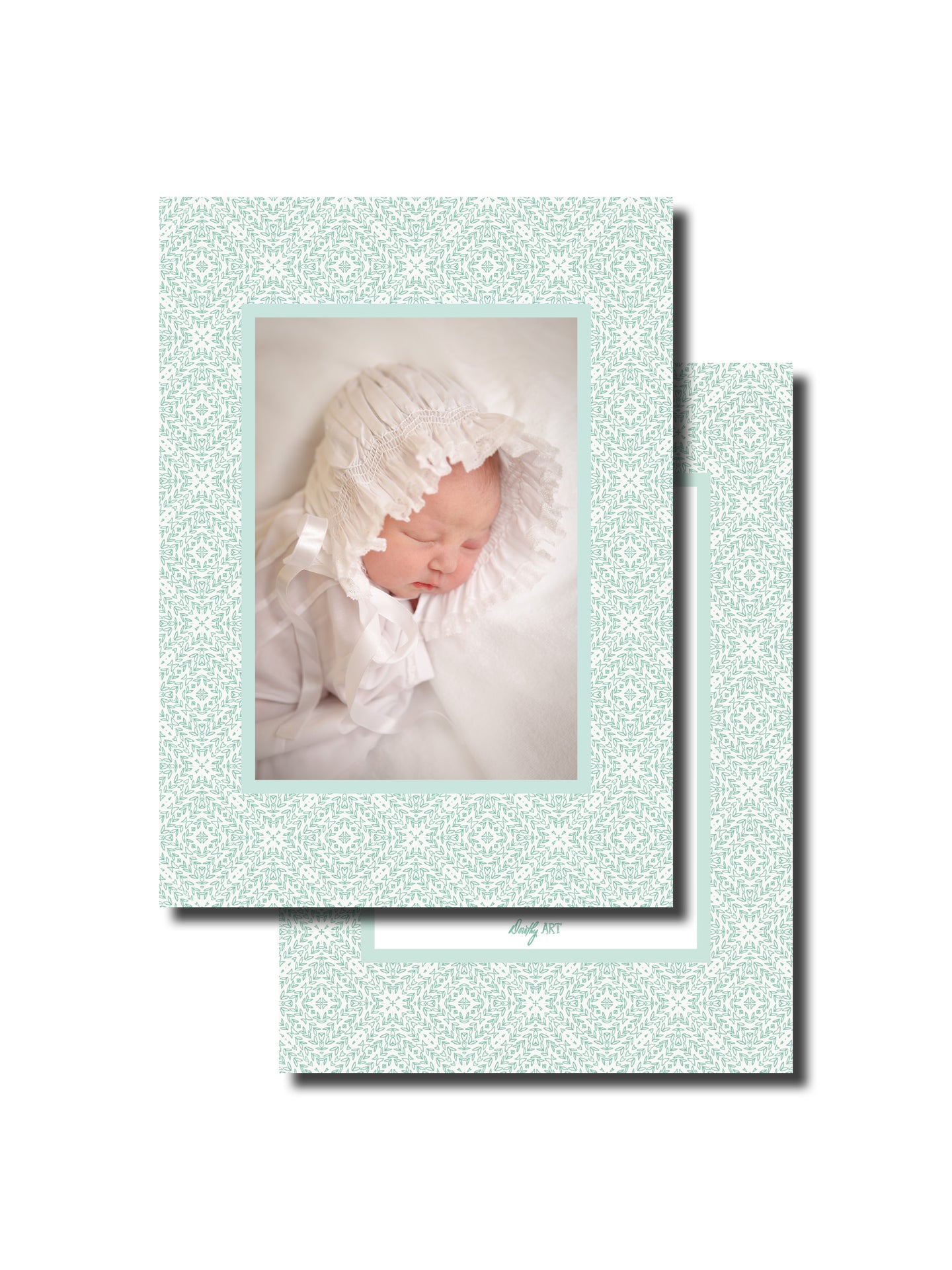 sweet square in light teal holiday card