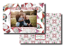 ornament holiday card with border illustration
