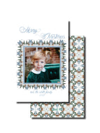 deer in snow with border holiday card