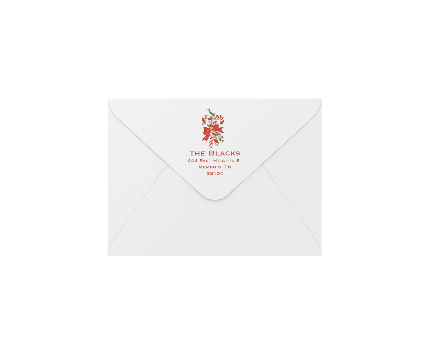 candy cane envelopes - address printing