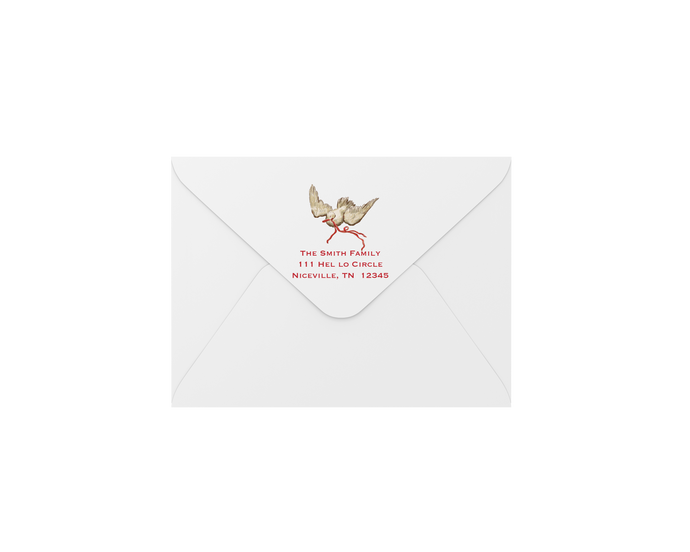 dove red envelopes - address printing