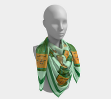 silk scarf - champagne in mint green