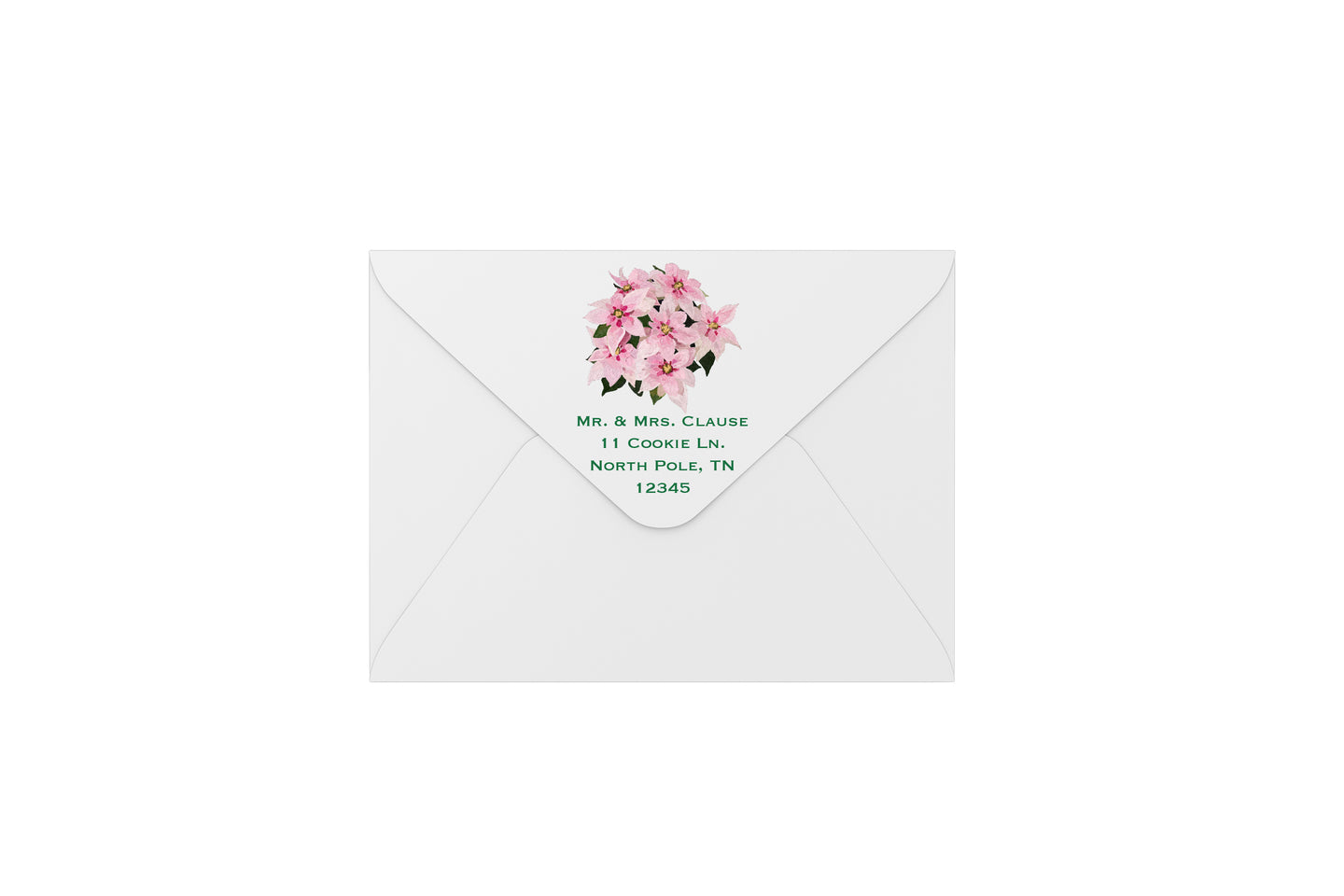 poinsettia envelopes - address printing