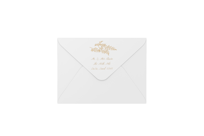 fern in creme envelopes - address printing