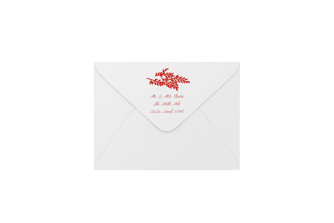 fern in red envelopes - address printing