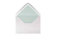 sweet square in light teal envelope liner