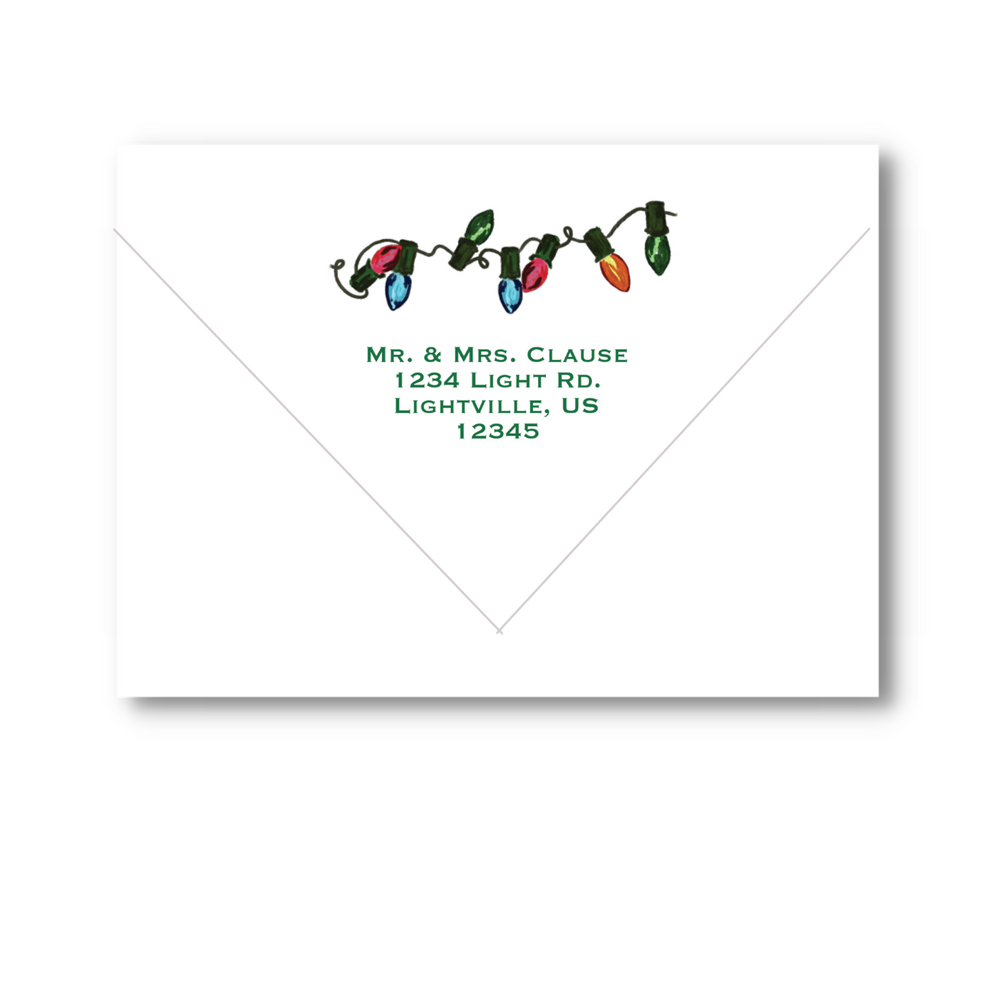 string lights envelopes - address printing